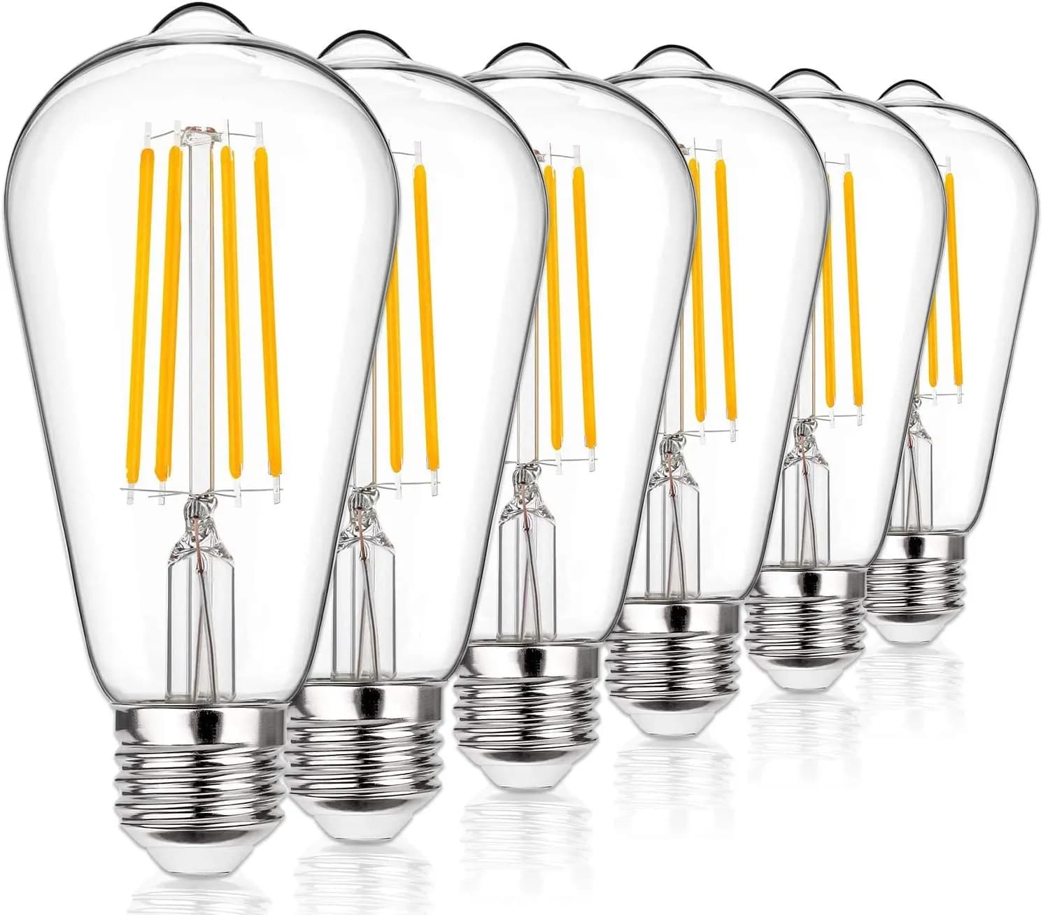 Vintage Edison Light Bulb LED, E27 Edison Screw ST64 Filament Bulb 4W (40W Equivalent) 400LM 2700K Warm White, Retro Old Fashioned Style Antique Lamp [Energy Class A++] 4