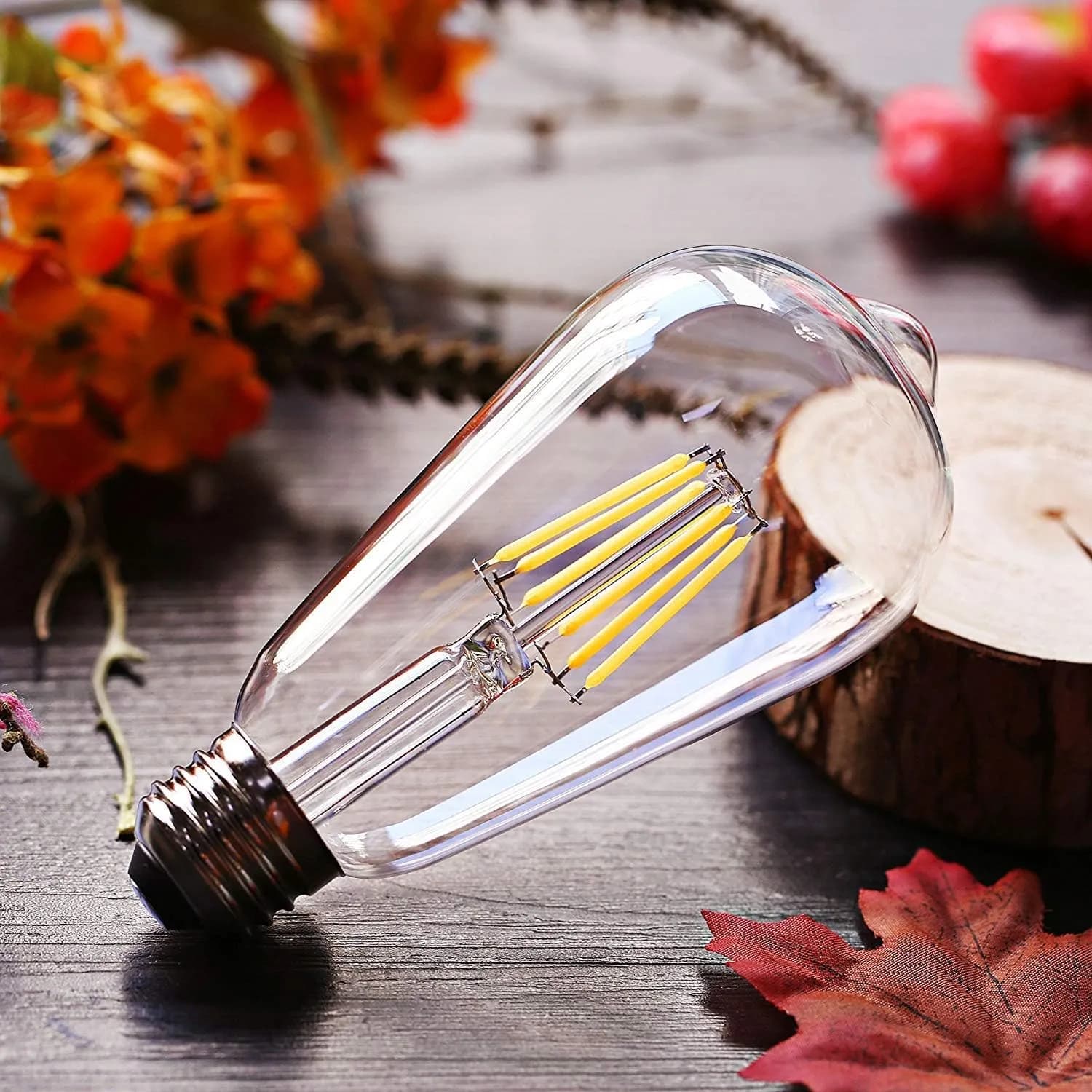 Vintage Edison Light Bulb LED, E27 Edison Screw ST64 Filament Bulb 4W (40W Equivalent) 400LM 2700K Warm White, Retro Old Fashioned Style Antique Lamp [Energy Class A++] 5