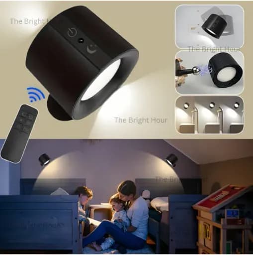  1pc Rechargeable Wall Mount LED Spot Light Front & Rear Light