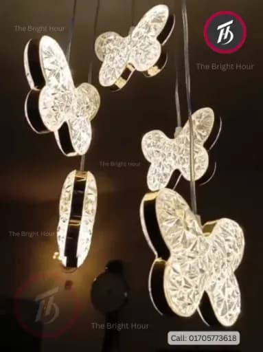 🦋 প্রজাপতি স্টাইল হ্যাংগিং লাইট – আধুনিক ঘরের জন্য গর্জিয়াস লুক ও স্মার্ট লাইটিং (Butterfly Style Modern Hanging Light – Gorgeous Look with Smart Lighting Modes)