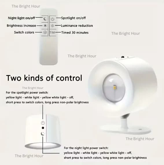 1pc Rechargeable Wall Mount LED Spot Light Front & Rear Light 9