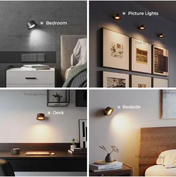 1pc Rechargeable Wall Mount LED Spot Light Front & Rear Light 2