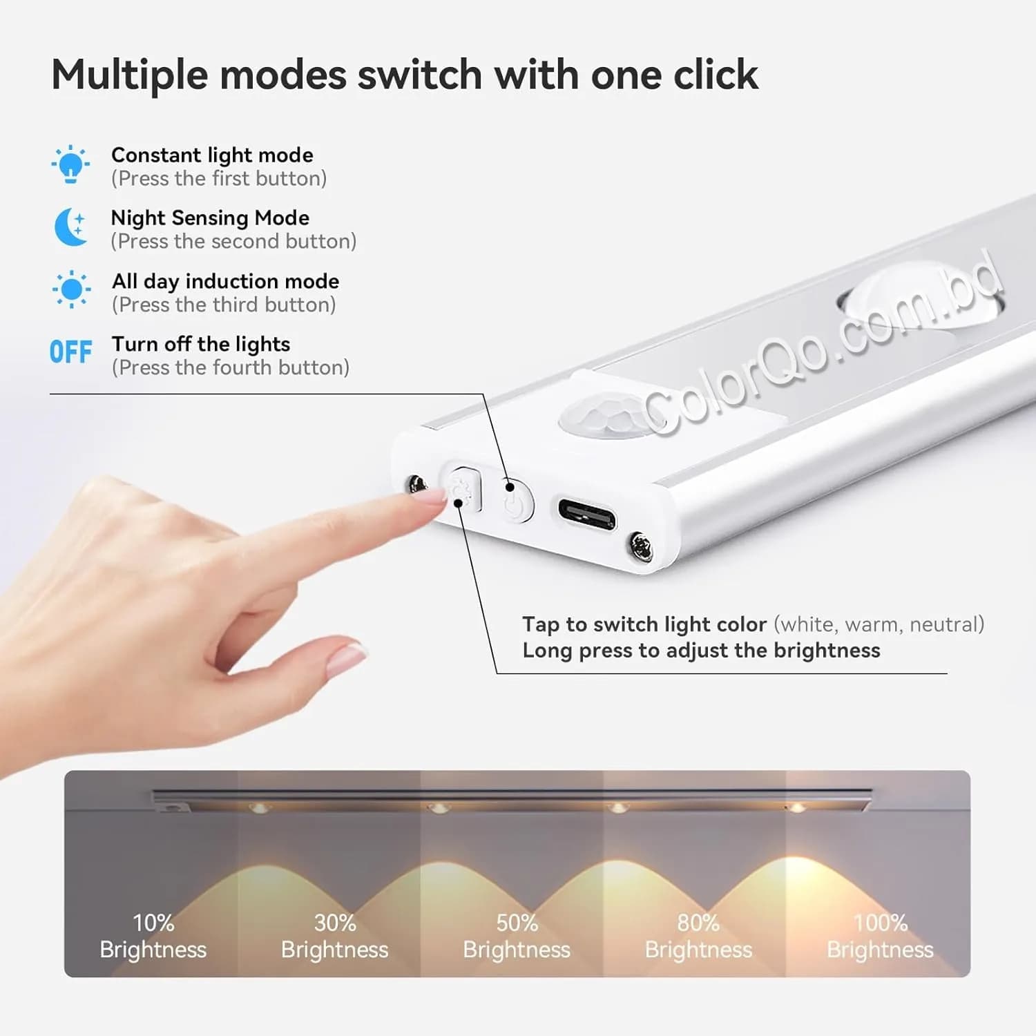 1pc Under Cabinet Lights Cats Eye Motion Sensor Light 3