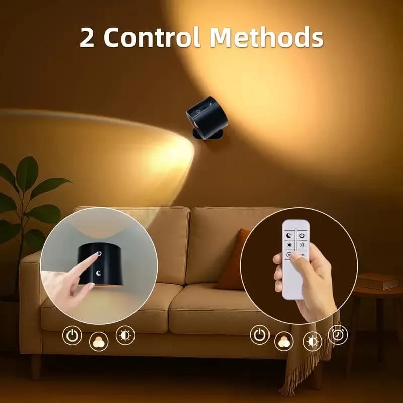 1pc Rechargeable Wall Mount LED Spot Light Front & Rear Light 3