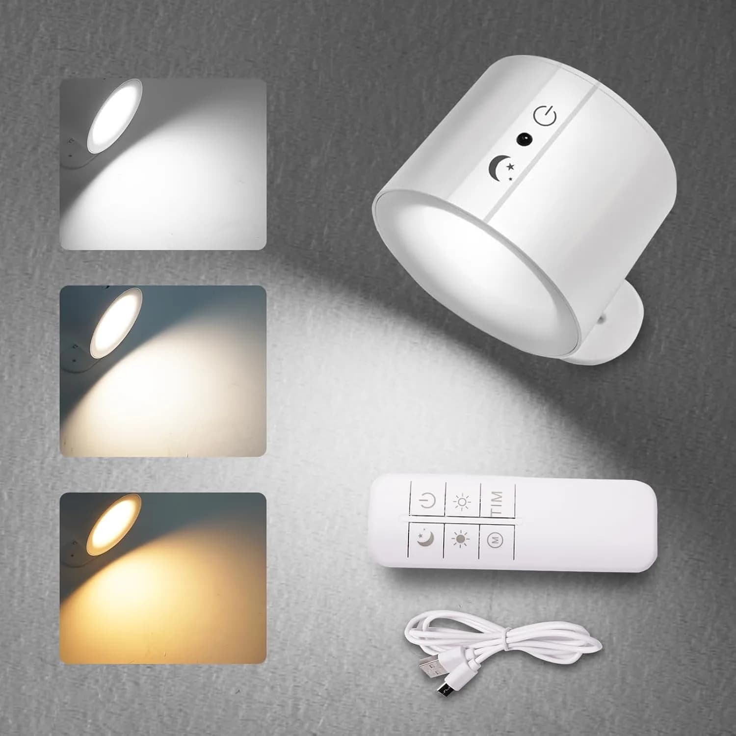 1pc Rechargeable Wall Mount LED Spot Light Front & Rear Light 13