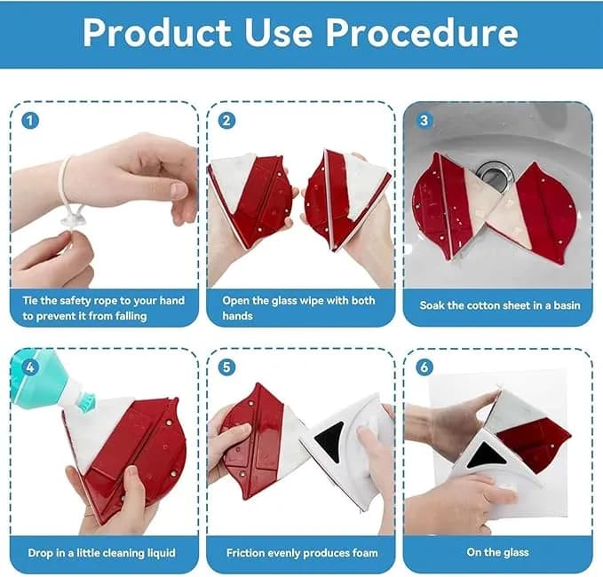 Window Glass Cleaner Tool Double Side Magnetic Clean Brush Wiper 2