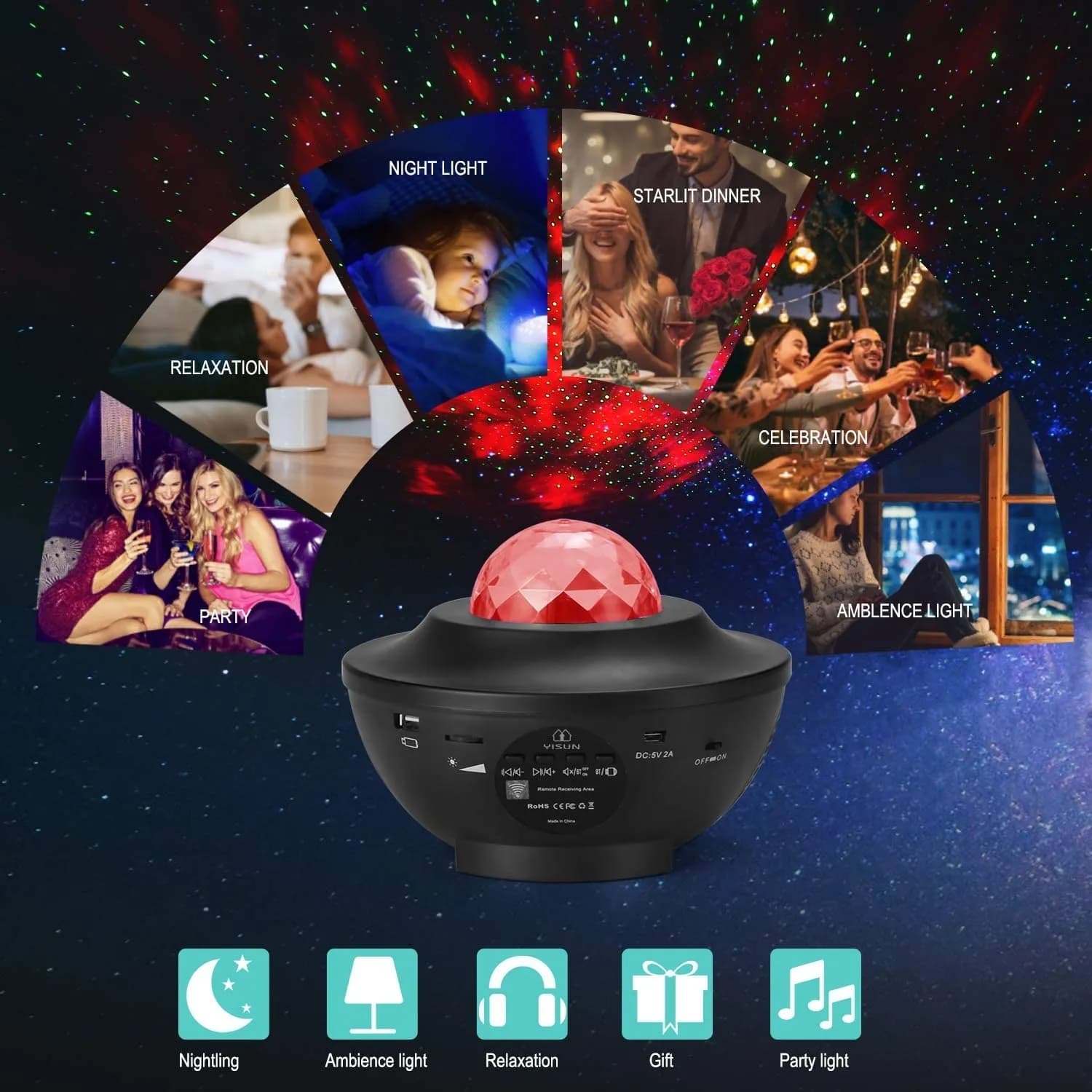 Galaxy Projector with Bluetooth Music Speaker 2